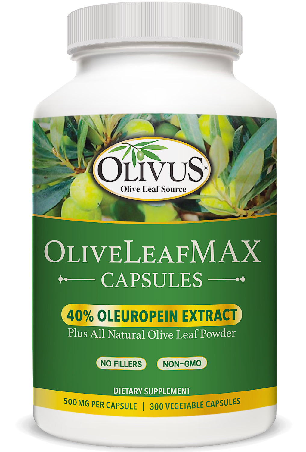 OliveLeafMAX Capsules - 300 Count - Super Strength